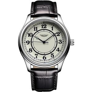 Mens Womens Simple Big Face Leather Quartz Watch