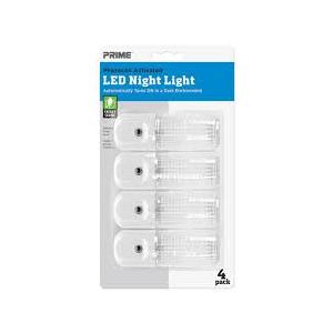 Prime Wire & Cable NLAE334P Automatic White LED Night Light - Pack of 4