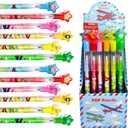 TINYMILLS 24 Pcs Airplane Multi Point Stackable Pencil with Eraser for Airplane Airshow Birthday Party Favor Prize Carnival Goodie Bag Stuffers