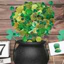 Winlyn Bulk St. Patrick's Day Novelty Jewelry Assortment St. Pat's Party Favors Supplies Shamrock Necklace Coins Head Bopper Bracelet Tattoo Mustaches Accessories for St. Patty's Day Irish Party Decor (Green)