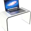 Acrylic Side Table - 14x12x24 Inch Multipurpose C Shaped End Table for Laptop, Working, Writing, or Coloring - Modern Acrylic Furniture by Lavish Home