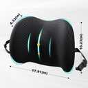 BYMECOST Lumbar Support Pillow for Car, Memory Foam Car Seat Back Support Pillow for Driving, Back Cushion with Strap for Pain Relief, Ergonomic Back Cushion for Office Chair, Wheelchair (Black)