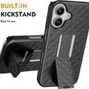 for iPhone 16 Holster Case, Combo Shell Slim Rugged for iPhone 16 Case Cover with Kickstand, Swivel Belt Clip Holster Shockproof Protective Cover 2024 Release, Black