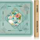 Deyimmei Neoprene Mahjong Mat for Table 31.5"x31.5" - Non-Slip, Noise Reduction Cover with Storage Pockets, American Rules & Crease-Free Rolled Shipping (Tropical Bloom)