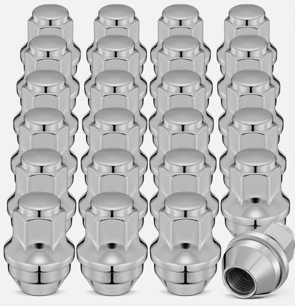 Orion Motor Tech M14x1.5 Lug Nuts, 13/16 Inch Hex Cone Seat Wheel Lug Nuts Compatible with Ford F150 Expedition Lincoln Navigator 20152020, Set of 24, Chrome