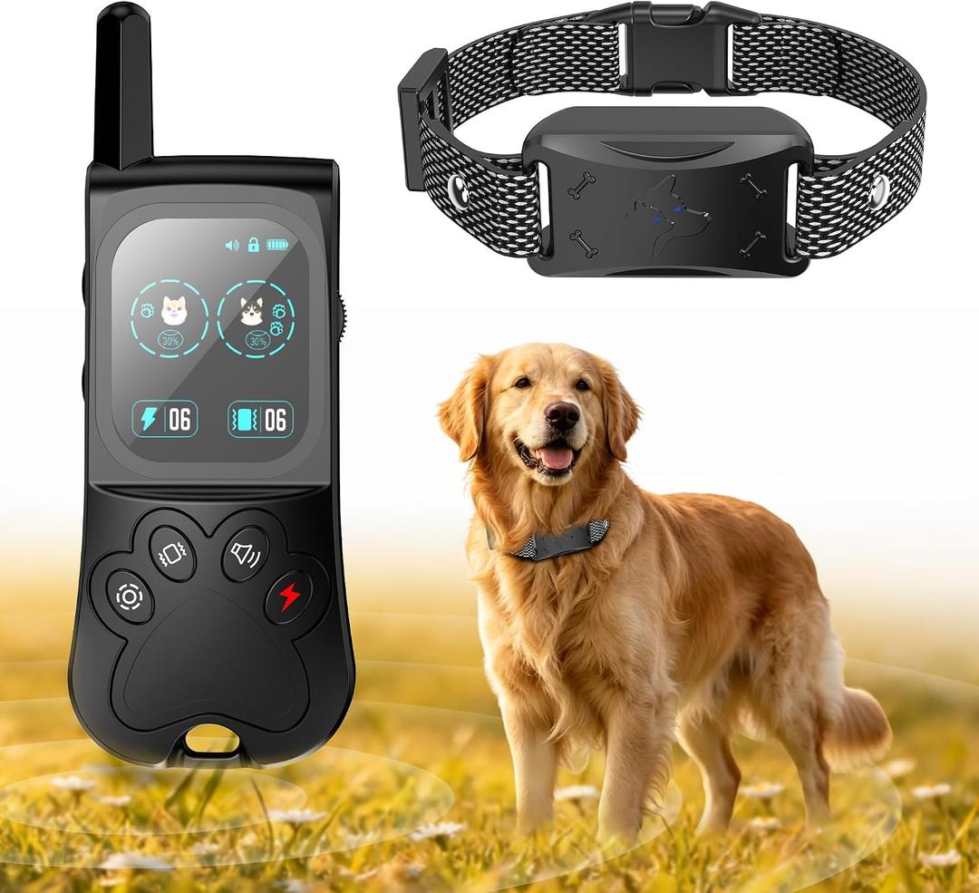 Wireless Dog Fence, Electric Dog Fence with 3 Training Modes, 180-Day Standby Remote Training Collar, IPX7 Waterproof Rechargeable Collar with Color Screen Remote,Black for 1 Dog