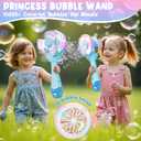 Bubble Wands for Kids Age 4-8: Windmill Light Up Automatic Bubble Machine Rechargeable with 2 Bubble Solution Outdoor Party Birthday Toys for Toddlers, Gift for 3 4 5 6 7 8 Year Old Girls Blue