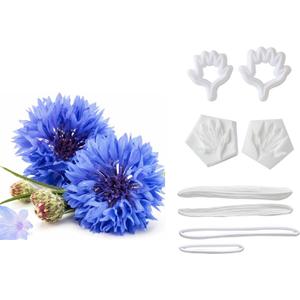 Professional Flower Fondant Mold Set, Reusable Silicone Cake Decorating Tools for Baking & Sugar Craft (Cornflower Fondant Flower)