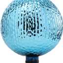 VCUTEKA Gazing Ball, Glass Mirror Polished Hollow Ball Reflective Garden Sphere, Gazing Globe for Home Garden Lawn Outdoor Ornament Yard Decorative 10-Inch, Lake Blue