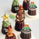 3 x 4-Cavity Reusable Christmas Tree Candy Silicone Mold, Exquisite Christmas Cake Decoration Fondant Molds, for Christmas Party Dessert Ornaments, Cookies, Chocolate Dough, Clay Resin Plaster