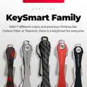 KEYSMART Key Holder for Keychain - Compact Key Organizer for Key Chain, Minimalist Clutter-Free EDC Keychains Key Ring, Red Forged Carbon Fiber, 14 Keys
