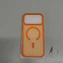 Magnetic for iPhone 17 Pro Max Case with Screen Protector & Wrist Strap, Fit for MagSafe,Military-Grade Protective Drop, Shockproof Matte Translucent Slim Cute for iPhone 17 ProMax Case, Glossy Orange