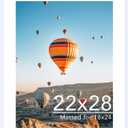 JCJMY 22x28 Picture Frame with 18x24 Mat, Display Photo 18x24 with Mat or 22 x 28 Without Mat, Wall Hanging Large 22 by 28 Poster Frame with Plexiglass, White