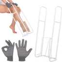 Upgraded Extra-Large Compression Sock Aid Device - Sock Aids for Compression Stocking - Helper Device for Putting on Hosiery - 14 in or More (White)