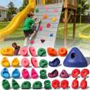 32 PCS Rock Climbing Holds for Kids, Rock Climbing Wall Grips Climbing Rocks Wall Kit for Indoor and Outdoor Playground Play Set with Hardware Style A