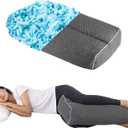 MINUPWELL 6.5" Knee Pillow for Side Sleepers - 100% Shredded Memory Foam Leg Pillow for Side Sleeping - Between Leg & Under Hip Pillow - Relieving Leg, Back, and Knee Pain - High Supportive (6.5in, Grey-foam)