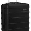 Cabin Max Anode 44L 55x40x20cm (22x16x8inch) Carry On Hand Luggage Suitcase - Lightweight, Hard Shell, 4 Wheels, 3 Digit Combination Lock (Black)