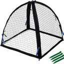 NuVue Products 32109 Pop-Up Garden Netting Pest Guard Cover with Ground Spikes, Mesh Plant Cover Tent for Pest and Animal Control, Black, 52" x 52" x 54"