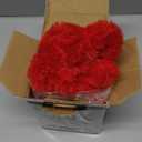 FUTEI Valentine's Day Red Decorative Throw Pillow Covers 18x18 Inch Set of 2, Square Soft Faux Rabbit Fur Thick Striped Cushion Cover,Winter Home Decor for Couch Bed Living Room