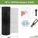 Tongmo 16" x 100' Black Hardware Cloth, 1inch Mesh Chicken Wire Fence, 19 Gauge Vinyl Coated Wire and Welded Wire Roll,Garden Fence, Poultry Netting for Rabbit/Duck/Chicken Coop