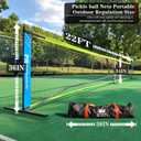 Hoverphenix Portable Pickleball Net for Driveway, 22FT Regularion Size Pickle Ball Net Set for Indoor and Outdoor Use, Weather Resistant Metal Frame