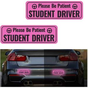 2PCS Student Driver Magnet for Car,Highly Reflective & Strong Magnetic Student Driver Sticker for Car,Removable Please Be Patient New Drivers Magnet for Cars Door/Trunk/Bumper