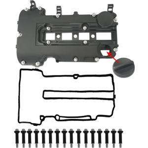 Engine Valve Cover with Gaskets, Bolts & Oil Filler Cap Compatible with 2011-2020 Chevy Cruze Sonic Trax Volt | Cadillac ELR | Buick Encore 1.4L Turbo Replace# 55573746 25198498 264-968 25198874
