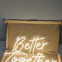 ATOLS Better Together Large Neon Sign for Wall Decor,with Dimmer Switch,12V Reusable Neon Light Sign for Engagement Party,Wedding Decoration,Warm White 23.5x10.5 & 17.5x8.5Inch