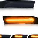 LED Front Turn Signal Light Compatible with Porsche Panamera 970 2009 2010 2011 2012 2013 2014 2015 2016, [DOT] [IP67 Waterproof] Amber Sequential Turn Signal Marker Light, 2 PCS, Smoked Lens