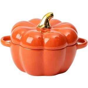 Dutch Oven Pot with Lid, Pumpkin Pottery Dessert Saucepan, Mini Baking Dish Cute Pumpkins Bowl, Covered Dutch Oven Ceramic Stockpot, Pumpkin-Shaped Casserole (Orange) Dutch Oven Pot with Lid, Pumpkin Pottery Dessert Saucepan, Mini Baking Dish Cute Pumpkins Bowl, Covered Dutch Oven Ceramic Stockpot, Pumpkin-Shaped Casserole (Orange)