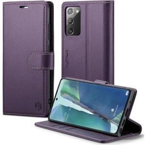 Wallet Case for Samsung Galaxy Note 20 5G, RFID Blocking Credit Card Holder, PU Leather Folio Flip Kickstand Protective Shockproof Cover for Galaxy Note 20 (Purple)