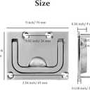 Heavy Duty Flush Lifting Handle Ring Pull for Boat Deck Hatch, 316 Stainless Steel, 3 X 2.25 inch, with Screws(Pack of 2)