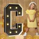 imprsv Marquee Letters Black 3FT: Black Party Decor - Light Up Letter C Large 3 Feet Tall - Party Decorations Letter for Birthday Wedding Proposal Events