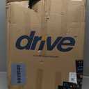 Drive Medical 10257BL-1 4 Wheel Rollator Walker With Seat, Steel Rolling Walker, Height Adjustable, 7.5" Wheels, Removable Back Support, 300 Pound Weight Capacity, Blue