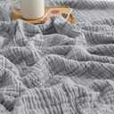 EMME Cooling Throw Blanket for Hot Flashes 100% Cotton Muslin Throw Blankets for Couch Breathable Gauze Blanket All Season Soft and Lightweight Pre-Washed Cotton Blanket (Light Grey, 50"x70")
