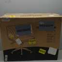 Marsail Armless-Office Desk Chair with Wheels: PU Leather Cross Legged Wide Chair,Comfortable Adjustable Swivel Task Chairs for Home,Office,Make Up,Small Space,Bed Room(Light Beige)