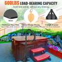 VEVOR Hot Tub Handrail, 360 Rotatable Spa Side Handrail with 48"-63" Adjustable Height, Rust-Proof Aluminum Spa Hot Tub Hand Rail with Slide-Under Mount Base for Indoor & Outdoor, 600LBS Capacity