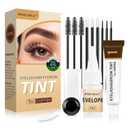 Eyelash & Eyebrow Color Kit, 2 in 1 Professional Lash & Brow Color Kit, Easy to Use with Natural Results, DIY Hair Coloring Eye Lash & Eye Brow Set for Beginner Salon Beauty 7ml (Coffee/Dark Brown)