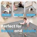 1.3" Thick Baby Play Mat for Floor Playpen, 71x59 Large Foam Tummy Time Mat, Padded Support Soft Plush Nursery Rug for Infant Kids Toddler Crawling Kick Activity (Dark Grey)