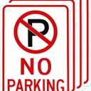 OLANZU No Parking Signs - 4 Pack 10 x14 Inches - Engineer Grade Metal No Parking sign