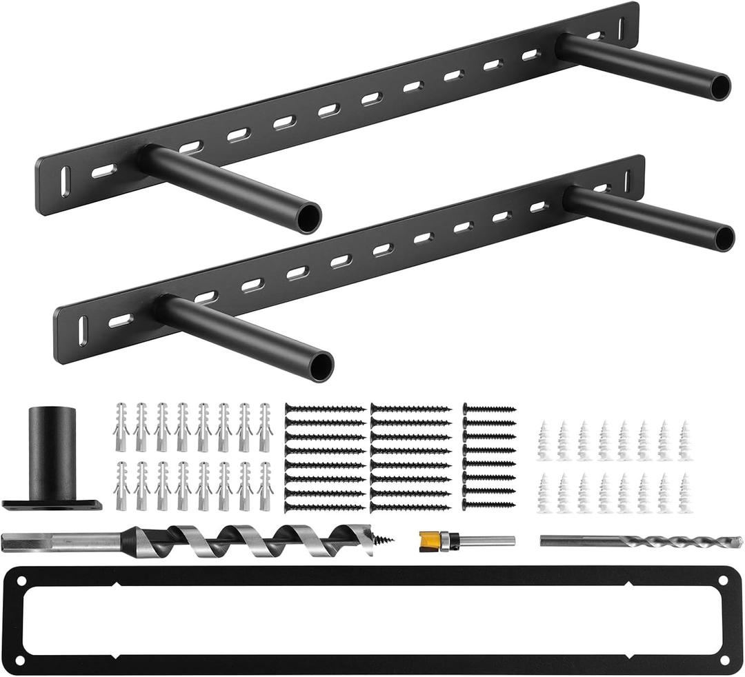 VEVOR Floating Shelf Brackets 2 Pcs, 150 lbs/68 kg Weight Capacity, 22x6.2x1.5 Inch / 558.4x157.4x38.1 Mm, Heavy Duty Hidden Shelf Brackets Support, Wall Mounting Invisible Floating Shelves Bracket