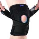 ABYON Adjustable Knee Brace for Men & Women - Maximum Support with Dual Side Stabilizers & Crossed Compression Straps for Meniscus Tear, ACL, MCL, LCL, Patella Injury and Post-Surgery Recovery (FSA/HSA Eligible) - Please Check How To Size Video (Small/Medium (Pack of 1), Black)