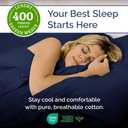 Queen Sheet Set - 100% Cotton Sheets - 4 Piece Queen Size Cotton Bed Set with Deep Pockets up to 16 Inches - Ultra Soft, Breathable & Cooling - Fade and Stain Resistant - Machine Washable - Navy Blue