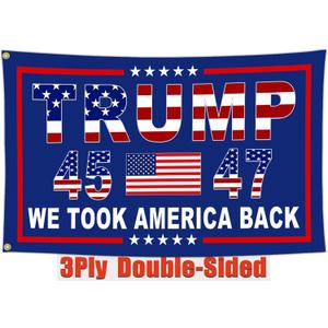 NASIAN 3 Ply Patriotic Ameican Flags 3x5 Ft Outdoor We Took America Back Flags for Outside Yard Garden House Decorations Banner