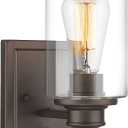 Bathroom Vanity Light, HWH 1 Light Wall Sconce Lamp Over Mirror, Farmhouse Wall Vanity Lighting in Oil-Rubbed Bronze Finish, 5HLT63B ORB