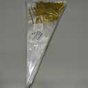 2 x Muyindo 100 Pieces (7x15 Inch) Clear Cone Bags with Twist Ties for Candies, Cookies, Popcorn, Sweets, Chocolates and More; Perfect for Birthday, Wedding, Halloween, Christmas and Other Social Events (gold)