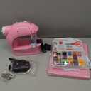 Sewing Machine for Beginners with Expansion Table and Foot Pedal and 42Pcs Sewing kit Finger Guard & Light Mini Small Portable Sewing Machines 2-Thread 2-Speed 2-Switches for Kids Ages 8-12 Peach Pink