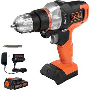 BLACK+DECKER 20V MAX Matrix Quick Connect System, Cordless Lithium Power Drill and Driver, Battery Included (BDCDMT120C)