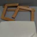 IBUYKE 10.2 H Small Foot Stool Ottoman, Rectangle PU Faux Leather Foot Rest with Padded Seat and Wood Legs, Modern Accent Ottoman Foot Rest for Living Room Bedroom Couch Office, White WBD013W