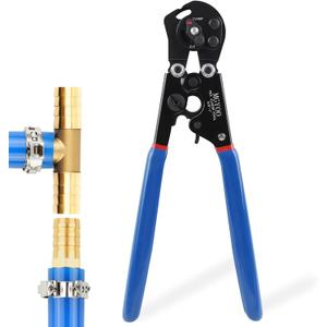 Pex Crimping Tool Cinch and Remove Dual-Function Pex Crimp Tool Ratchet Pex Pipe Crimper for Crimping and Clamping PEX Tubing Stainless Steel Clamps from 3/8" to 1"